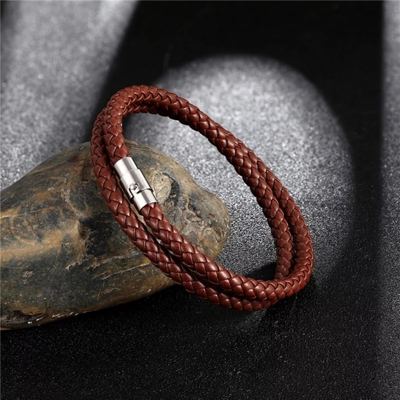 COPY - Men's leather braided rope necklace - Picture 5 of 9